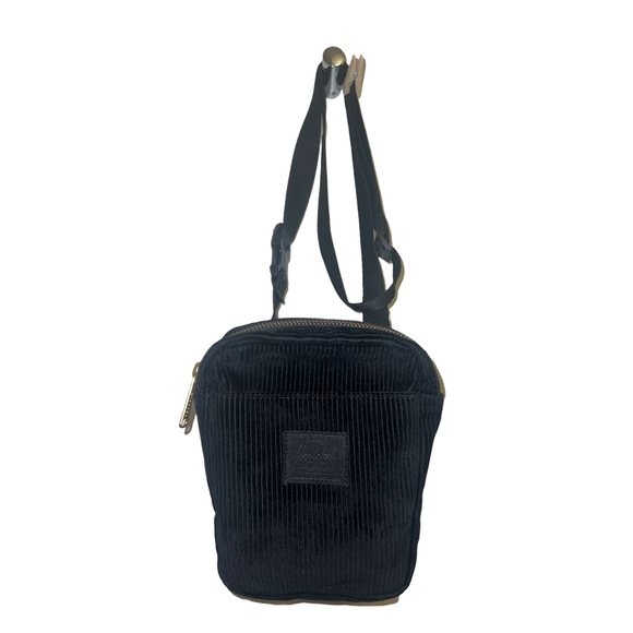 🍯 Herschel - Cruz Crossbody Bag w/ Zipper - Black Corduroy - Picture 1 of 7